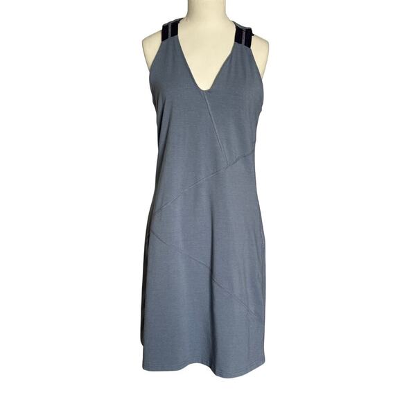 Title Nine Women M Blue Gray Active Workout Bra Pocket Sun Dress - Picture 2 of 8